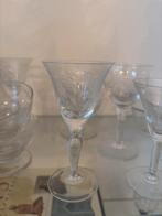 Vintage Kristallen Wijnglazen met Gegraveerd Design, Ophalen