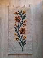Vintage Smyrna Wandkleed - bloemen, groen, geel - 94x47cm, Ophalen of Verzenden, Gebruikt