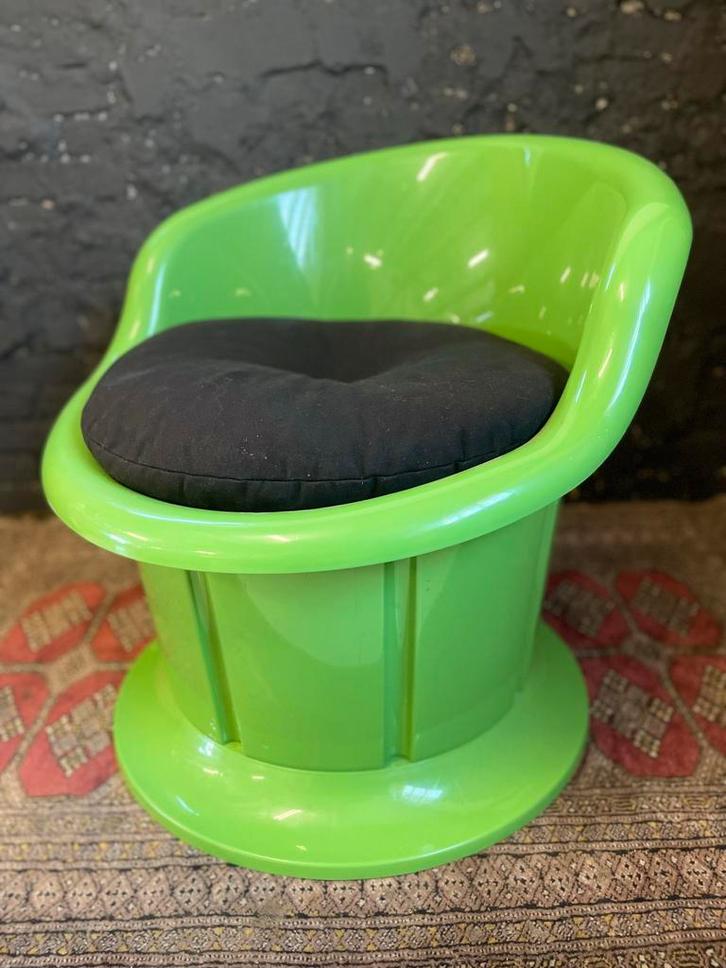 Vintage Ikea Popptorp stoel fauteuil space age kunststof, Huis en Inrichting, Stoelen, Gebruikt, Eén, Kunststof, Overige kleuren