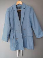 Lichtblauw/zwart geruite blazer mt S van Stradivarius, Blauw, Ophalen of Verzenden, Zo goed als nieuw, Jasje