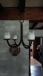 Rustieke chandelier kroonluchter met kaarsen, Ophalen of Verzenden, Koper of Brons