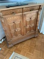 Antieke Kast met Onder- en Bovenstel, Houtsnijwerk, Ophalen