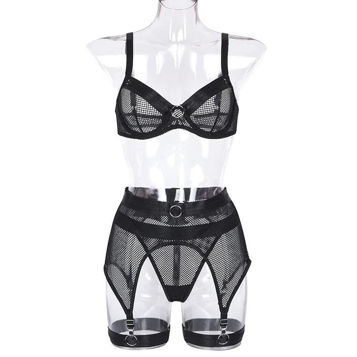 Zwart mesh dames lingerie setje, Kleding | Dames, Ondergoed en Lingerie, Setje, Zwart, Verzenden