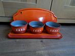 Brocante oranje emaille rek "zand zeep soda", Antiek en Kunst, Antiek | Emaille, Ophalen of Verzenden