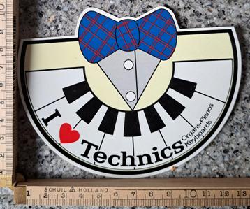 Vintage sticker I️ Technics organs keyboards pianos beschikbaar voor biedingen