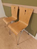 RVS Eetkamerstoelen - Set van 4, Ophalen, Gebruikt, Bruin, Vier