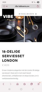 Zwart Vibe Servies - 18 Delig merk vibe, Gebruikt, Keramiek, Ophalen of Verzenden, Bord(en)