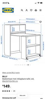 IKEA Billy Boekenkast met Inklapbare Tafel, Ophalen, Met plank(en), Minder dan 50 cm, 100 tot 150 cm