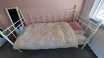 1 persoons bed 90x200, Ophalen, 90 cm, Eenpersoons, Wit