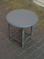 Rond vintage bijzet-tafeltje, Minder dan 55 cm, Gebruikt, Rond, Hout