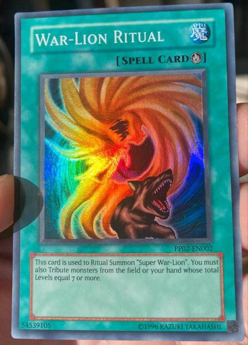 Yu-Gi-Oh! War Lion Ritual PP02 Premium Pack Print !, Hobby en Vrije tijd, Verzamelkaartspellen | Yu-gi-Oh!, Gebruikt, Losse kaart