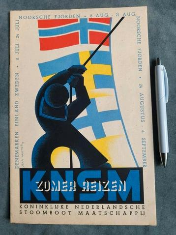 FOLDER 1934, K.N.S.M.,  ONTWERP JEAN WALTHER, ZOMERREIZEN. beschikbaar voor biedingen