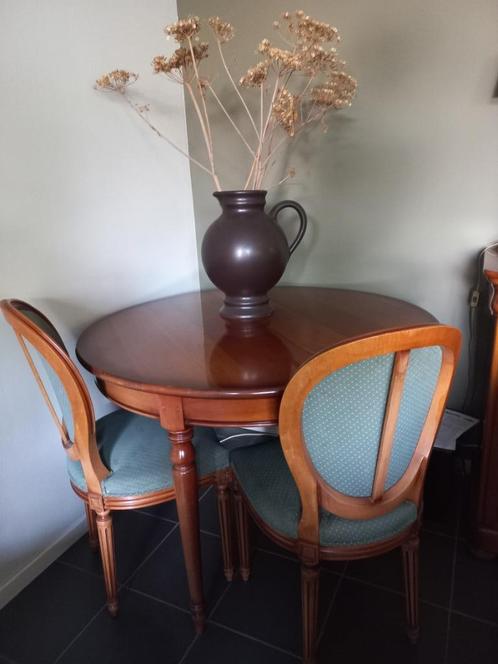 eetkamertafel + 4 eetkamerstoelen, Huis en Inrichting, Tafels | Eettafels, Gebruikt, 100 tot 150 cm, 200 cm of meer, Vijf personen of meer