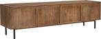 TV-meubel Elan 180x50x40 cm mangohout €299, Huis en Inrichting, Kasten | Televisiemeubels, 150 tot 200 cm, Zo goed als nieuw, Metaal