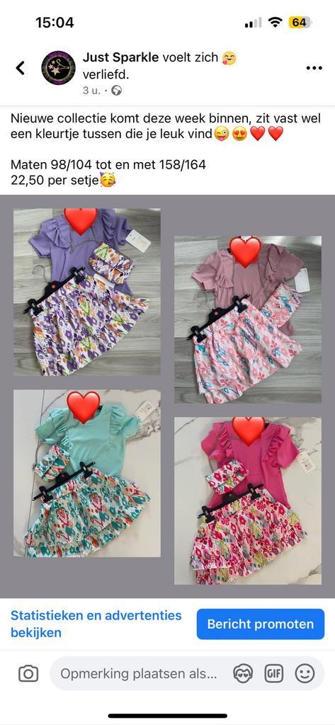 Zomer setjes rokje met shirt en tasje ️, Kinderen en Baby's, Kinderkleding | Overige, Nieuw, Meisje, Ophalen of Verzenden