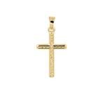 Gouden Kruis hanger gediamanteerd - 14 karaat goud, Nieuw, Ophalen of Verzenden, Kruis of Symbool, Goud