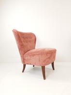 Artifort clubfauteuil | roze ribstof cocktailstoeltje T.Ruth, Modern vintage, Hout, ., 75 tot 100 cm