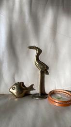 Koper of messing vogel en vis, Antiek en Kunst, Antiek | Koper en Brons, Ophalen