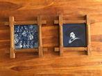 Delft Blauw / Delfts Blauw tegel in houten lijst, Antiek en Kunst, Ophalen of Verzenden