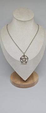 Witte Heks Pentagram Ketting, Sieraden, Tassen en Uiterlijk, Kettingen, Overige materialen, Verstelbaar, Nieuw, Ophalen of Verzenden