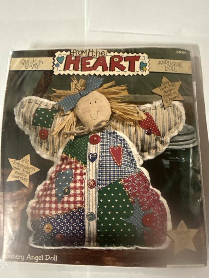 Country Angel Doll Applique Kit - Nieuw in verpakking, Hobby en Vrije tijd, Borduren en Borduurmachines, Ophalen of Verzenden