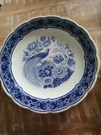 Delfts Blauw Vogel bloemen Bord Groot Delftsblauw, Ophalen of Verzenden