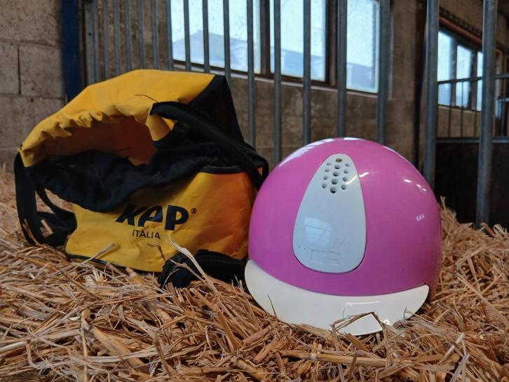 Kep Italia junior kindercap roze, Dieren en Toebehoren, Paardrijkleding, Gebruikt, Kinderen, Cap, Overige soorten, Ophalen of Verzenden