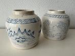 2 Oude Chinoiserie Gemberpotten, Antiek en Kunst, Antiek | Keramiek en Aardewerk, Ophalen of Verzenden