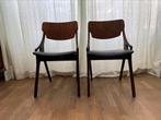 Scandinavisch design Arne Hovmand eetkamerstoelen set., Huis en Inrichting, Stoelen, Ophalen, Gebruikt, Twee, Bruin