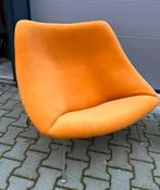Prachtige Artifort Oyster fauteuil oranje fluweel stof, Huis en Inrichting, 75 tot 100 cm, Zo goed als nieuw, 75 tot 100 cm, Metaal