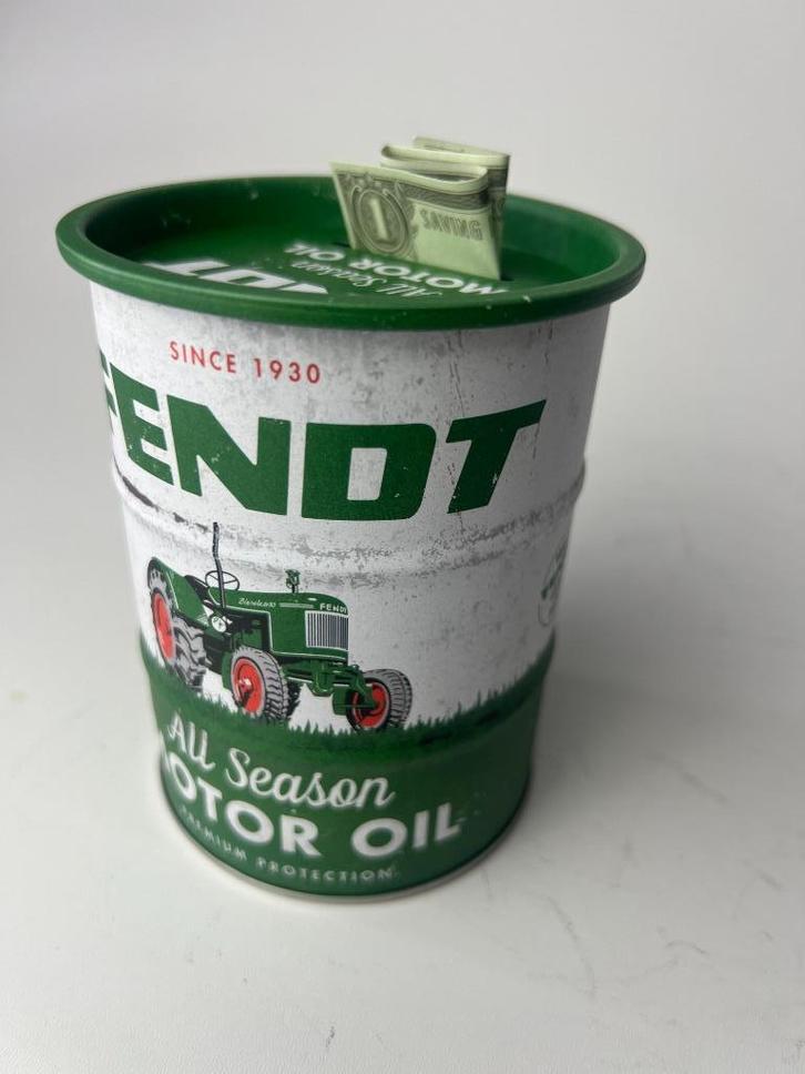 Fendt Spaarpot Motor oil, Huis en Inrichting, Woonaccessoires | Wanddecoraties, Nieuw, Ophalen of Verzenden