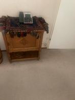 Telefoonkastje donker eiken met scharnierende deur, vintage., Antiek en Kunst, Antiek | Meubels | Kasten, Ophalen