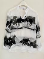 Prachtige blouse met paardenpatroon, 38, Stylish, Maat 38/40 (M), Ophalen of Verzenden, Stylish, Wit