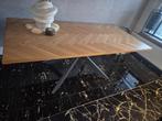 Eetkamertafel visgraat, Huis en Inrichting, Tafels | Eettafels, Ophalen, Gebruikt, 200 cm of meer, Vijf personen of meer