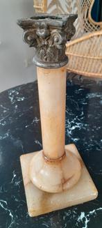 Mooie antieke albast of marmeren kandelaar., Antiek en Kunst, Ophalen of Verzenden