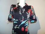 King Louie stretch jurk bloemen print felle kleuren M, Maat 38/40 (M), Verzenden, Zwart, Zo goed als nieuw