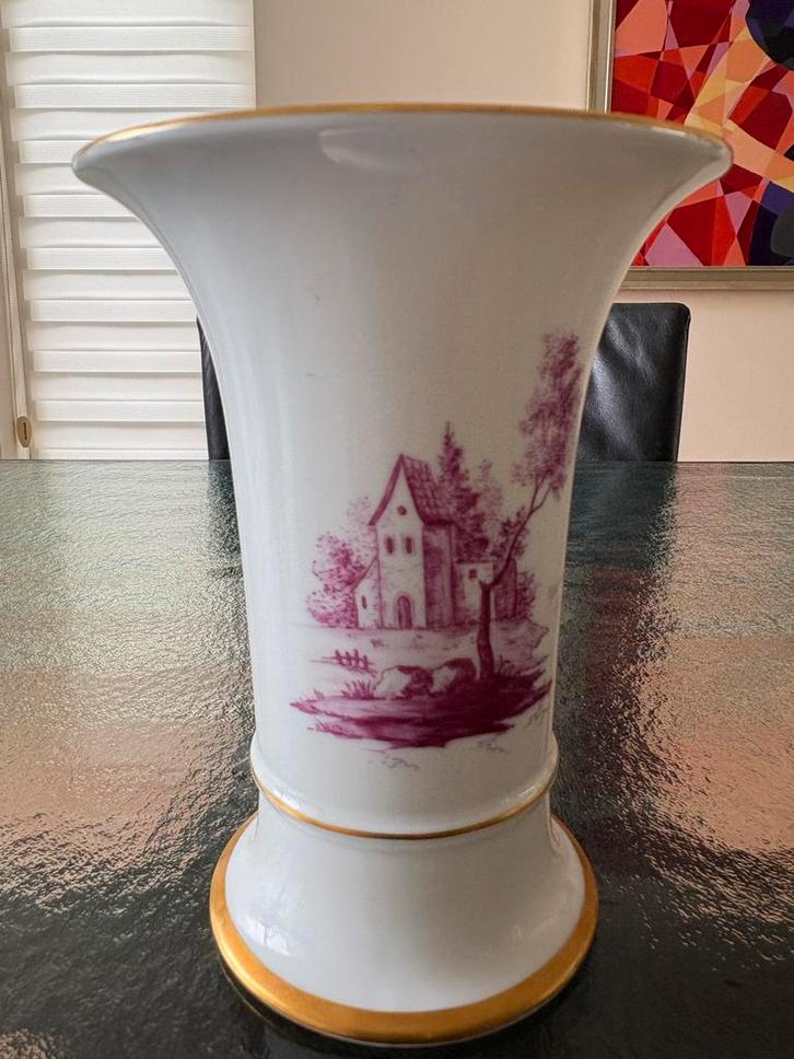 Vintage Höchst Porzellan Camaieu Vaas, Antiek en Kunst, Antiek | Vazen, Ophalen of Verzenden