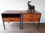 Vintage kastjes nachtkastjes Pastoe ? teak metaal jaren 60., Ophalen, Minder dan 45 cm, Metaal of Aluminium, Zo goed als nieuw