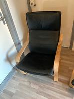 Stoelen 2 stuks leer, Huis en Inrichting, Stoelen, Ophalen, Gebruikt, Twee, Zwart