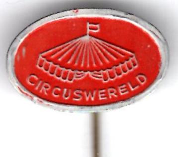 Circuswereld rood op aluminium circus tent speldje ( W_530 ) beschikbaar voor biedingen