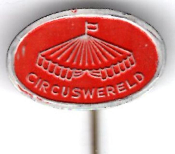 Circuswereld rood op aluminium circus tent speldje ( W_530 ), Verzamelen, Speldjes, Pins en Buttons, Zo goed als nieuw, Speldje of Pin