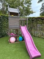 Houten Speeltoestel met Glijbaan, Kinderen en Baby's, Speelgoed | Buiten | Speeltoestellen, Ophalen, Zo goed als nieuw, Glijbaan