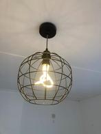 Moderne bolvormig open draadstaal hanglampje met wortellamp, Huis en Inrichting, Ophalen of Verzenden, Zo goed als nieuw