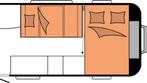 Hobby De Luxe 490 KMF STAPELBED BJ.'25 KORTING € 3., Caravans en Kamperen, Caravans, Schokbreker, Dwarsbed, Hobby, Bedrijf