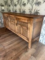 Authentiek Dressoir met Houtsnijwerk, Ophalen, Gebruikt, 150 tot 200 cm, Eikenhout