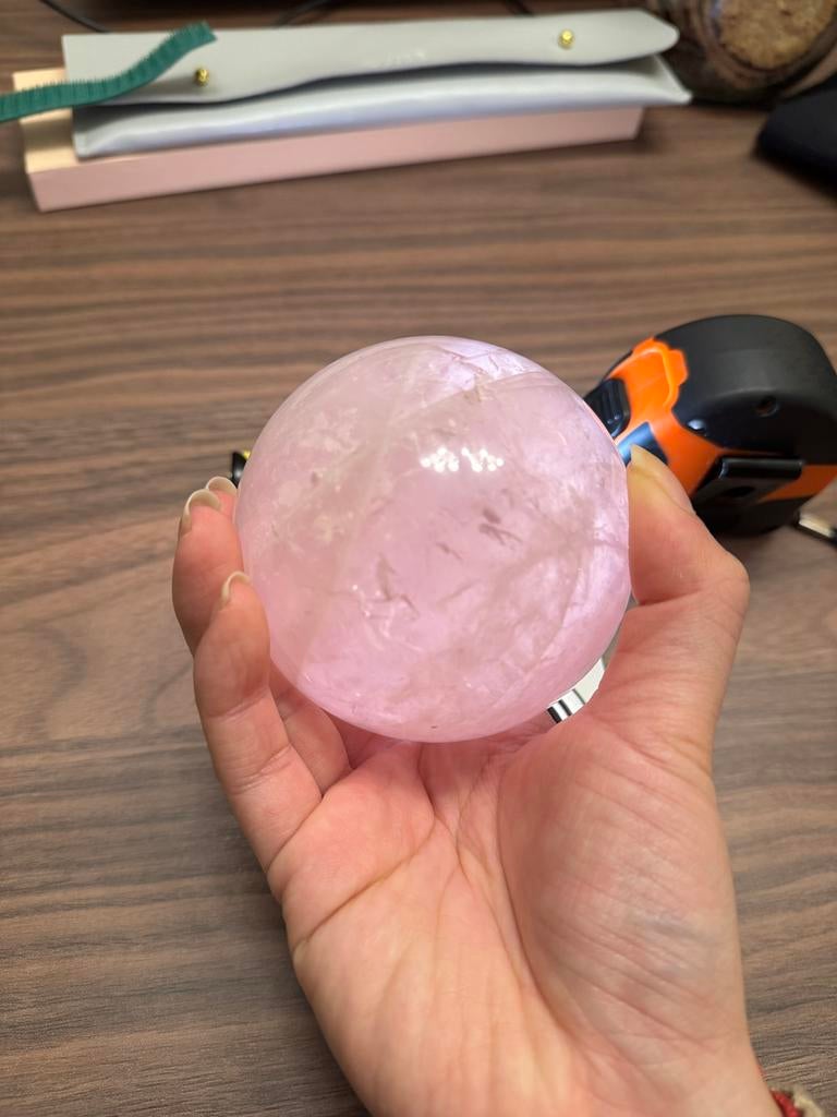 Rozenkwarts bol 80 mm, Ophalen of Verzenden, Mineraal