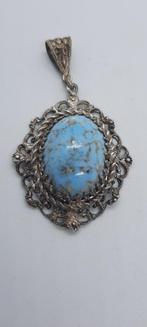 Antieke Zilveren Turquoise Hanger, Ophalen of Verzenden