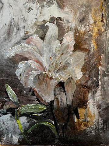 Acryl Schilderij - Witte Bloem 30x40 beschikbaar voor biedingen