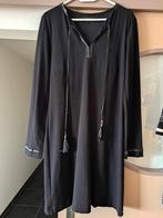 Ana Alcazar, zwarte jurk met lederen details, mt 44, Zwart, Maat 42/44 (L), Ophalen of Verzenden, Zo goed als nieuw