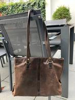 Vintage Leren Dames Werktas - Veel Vakken!, Computers en Software, Laptoptassen, Ophalen, Gebruikt, Schoudertas